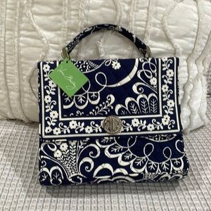 Vera Bradley Purse, Julia, Twirly Birds, Navy